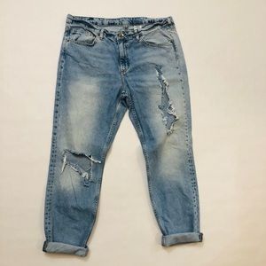 H&M boyfriend distressed denim jeans